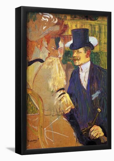 Henri de Toulouse-Lautrec Study for the Flirt Englishman in the Moulin Rouge Art Print Poster-null-Framed Poster