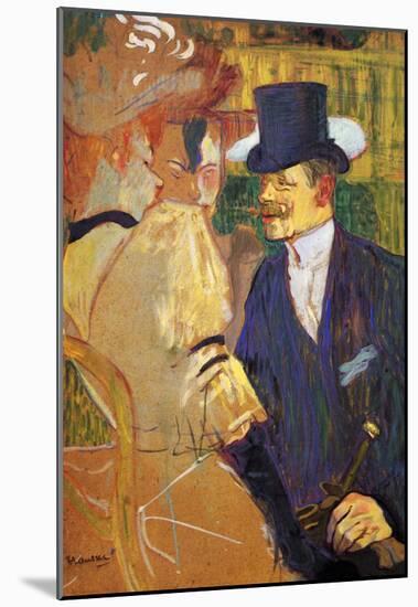 Henri de Toulouse-Lautrec Study for the Flirt Englishman in the Moulin Rouge Art Print Poster-null-Mounted Poster