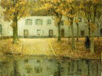 Houses on the Canal, Nemours-Henri Eugene Augustin Le Sidaner-Stretched Canvas