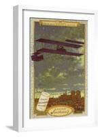Henri Farman in His Biplane at Reims-null-Framed Giclee Print