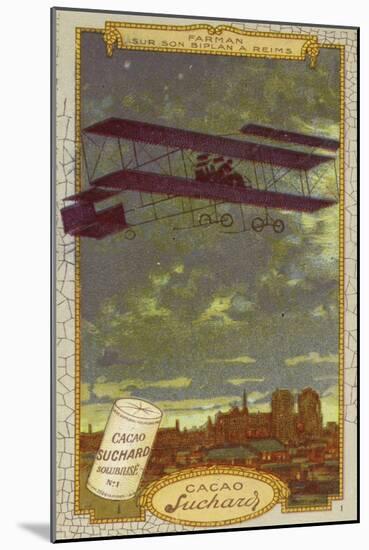 Henri Farman in His Biplane at Reims-null-Mounted Giclee Print