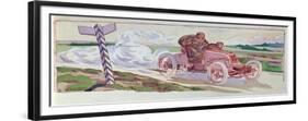 Henri Fournier in His Mors Competing in the Paris-Berlin Rally in 1901, c.1910-Ernest Montaut-Framed Giclee Print