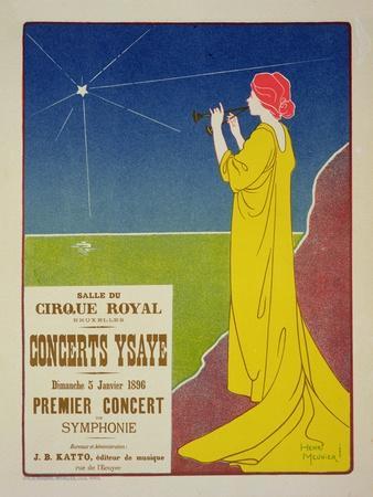 Reproduction of a Poster Advertising the "Ysaye Concerts," Salle Du Cirque Royal, Brussels, 1895