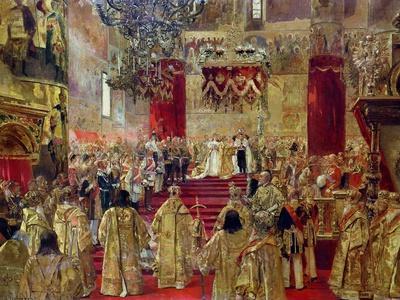 Study for the Coronation of Tsar Nicholas II (1868-1918) and Tsarina Alexandra (1872-1918)