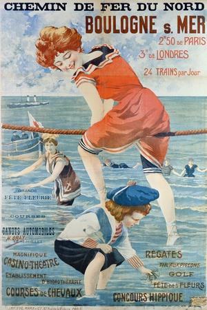 Poster Advertising the Seaside Resort of Boulogne Sur Mer, 1905