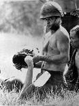 Vietnam War Submerged Gunner-Henri Huet-Photographic Print