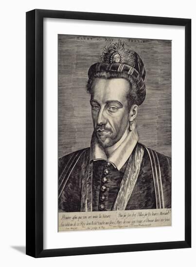 Henri III Valois (1551-89) (Engraving)-Johan Wierix-Framed Giclee Print