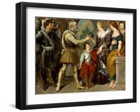 Henri IV Conferring the Regency upon Marie de'Medici , c.1830-4-Ferdinand Victor Eugene Delacroix-Framed Giclee Print