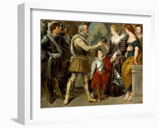 Henri IV Conferring the Regency upon Marie de'Medici , c.1830-4-Ferdinand Victor Eugene Delacroix-Framed Giclee Print