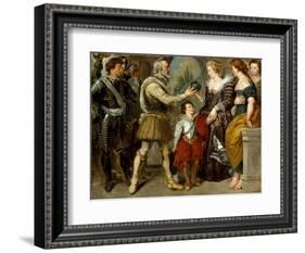 Henri IV Conferring the Regency upon Marie de'Medici , c.1830-4-Ferdinand Victor Eugene Delacroix-Framed Giclee Print