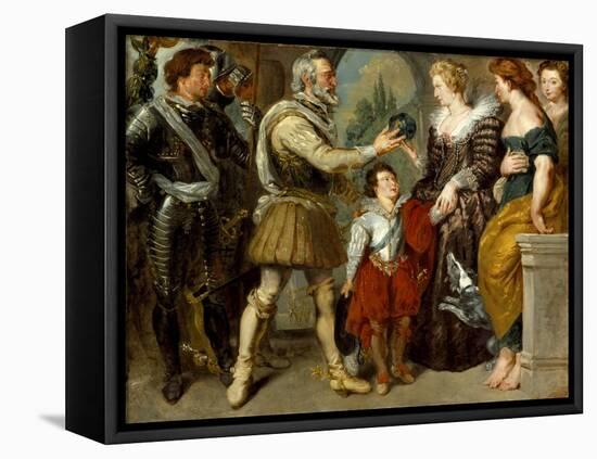 Henri IV Conferring the Regency upon Marie de'Medici , c.1830-4-Ferdinand Victor Eugene Delacroix-Framed Stretched Canvas