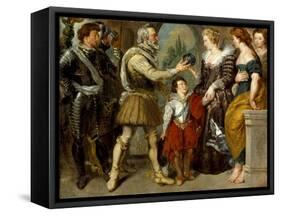 Henri IV Conferring the Regency upon Marie de'Medici , c.1830-4-Ferdinand Victor Eugene Delacroix-Framed Stretched Canvas