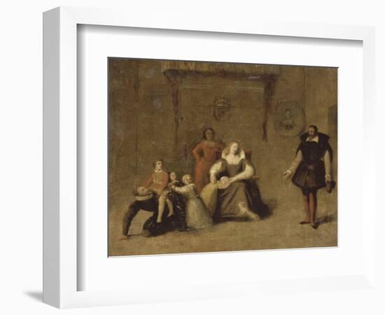 Henri IV jouant avec ses enfants-Jean-Auguste-Dominique Ingres-Framed Giclee Print