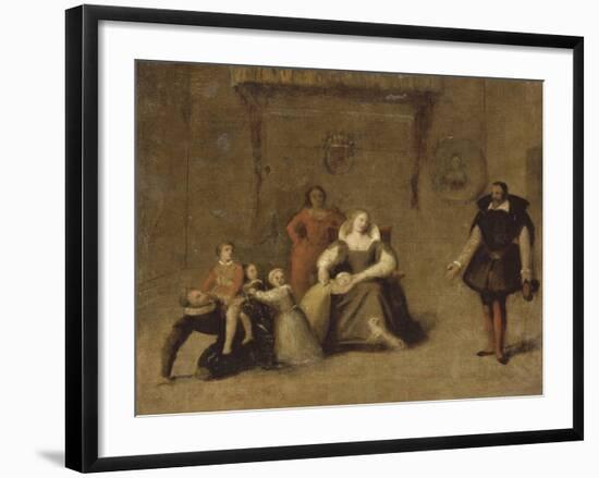 Henri IV jouant avec ses enfants-Jean-Auguste-Dominique Ingres-Framed Giclee Print