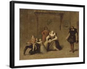 Henri IV jouant avec ses enfants-Jean-Auguste-Dominique Ingres-Framed Giclee Print