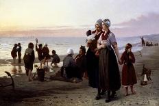 Summer on a Breton Beach-Henri-Jacques Bource-Framed Giclee Print