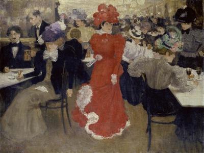 In the Café D'Harcourt at Paris