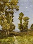 An Extensive Landscape with a Ploughman and a Village Beyond, 1887-Henri-Joseph Harpignies-Giclee Print