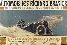 Poster Showing Automobiles Richard-Brasier Winning the Gordon Bennett Cup, 1904-Henri Jules Ferdinand Bellery-defonaines-Stretched Canvas