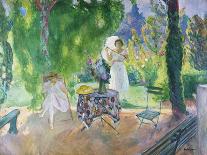 Mme, Lebasque with Her Daughter on the Bank of the River Marne, C. 1899-Henri Lebasque-Giclee Print
