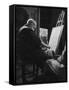 Henri Matisse at His Easel, Drawing from Live Model-Gjon Mili-Framed Stretched Canvas