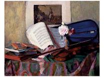 Still Life with Violin-Henri Ottmann-Stretched Canvas