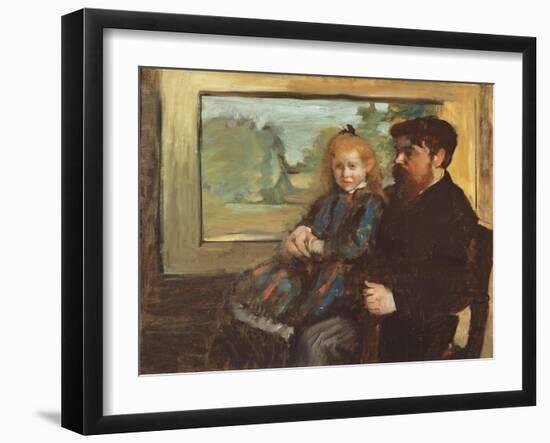 Henri Rouart and his Daughter Helene, 1871-72-Edgar Degas-Framed Giclee Print