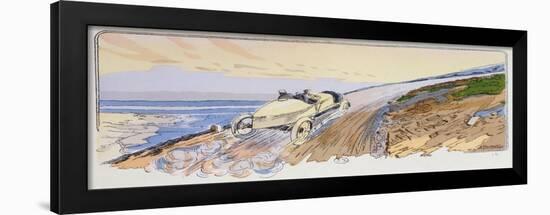 Henri Rougier in His Lorraine-Dietrich Competing in the Mount Ventoux Rally in 1904, c.1910-Ernest Montaut-Framed Giclee Print