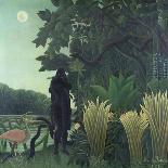 Woman with an Umbrella in an Exotic Forest-Henri Rousseau-Giclee Print