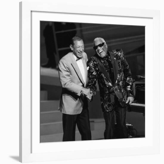 Henri Salvador and Ray Charles at the "Victoires De La Musique", France-DR-Framed Photographic Print