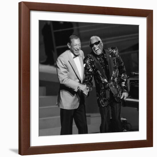 Henri Salvador and Ray Charles at the "Victoires De La Musique", France-DR-Framed Photographic Print