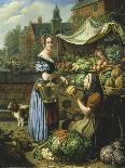 Market Stall in Bruges-Henri Voordecker-Framed Stretched Canvas