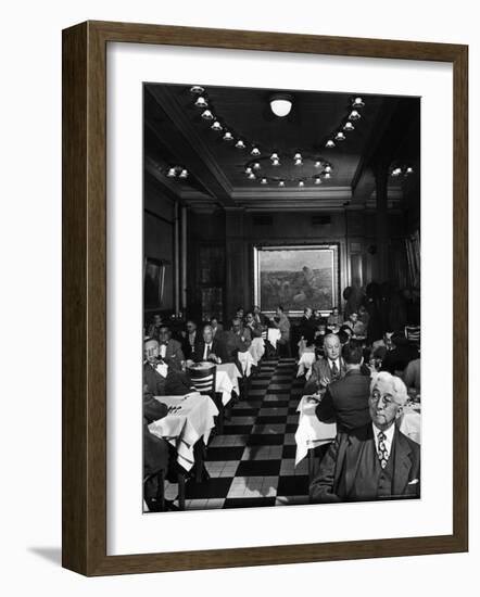 Henrici's, Chicago's Oldest Restaurant, Had Decorations and Superior Food, Filling with Politicians-Wallace Kirkland-Framed Photographic Print