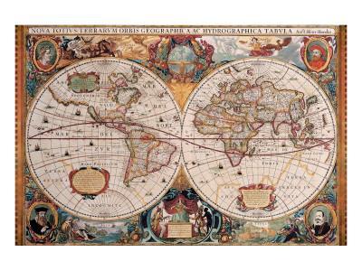 Antique Map, Geographica, Ca. 1630