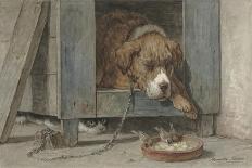 Playing with the Warmth of the Fire-Henriette Ronner-Knip-Giclee Print