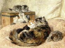Playing with the Warmth of the Fire-Henriette Ronner-Knip-Giclee Print