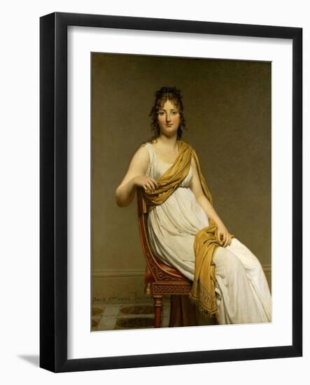 Henriette Verniac, nee Henriette Delacroix, soeur d'Eugene Delacroix. 1798/99. Canvas 145,5 x 112cm-Jacques Louis David-Framed Giclee Print