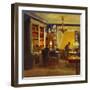 Henrik and Margrethe Dam with their Father Emil in the Drawing Room-Poul Friis Nybo-Framed Giclee Print