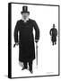 Henrik Ibsen Norwegian Dramatist Taking His Daily Walk-null-Framed Stretched Canvas