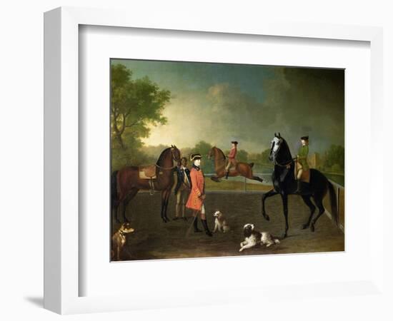 Henry, 10th Earl of Pembroke, and His Son George Augustus, Lord Herbert (1759-1827)-David Morier-Framed Giclee Print