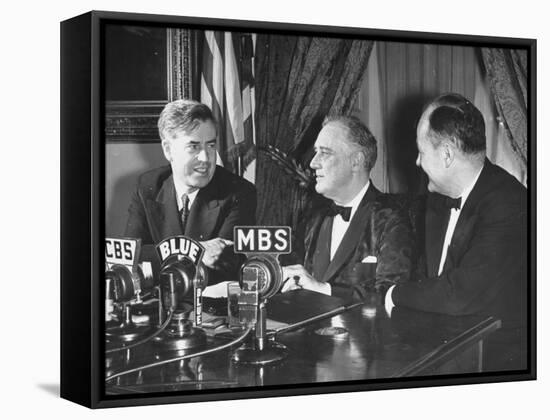 Henry A. Wallace and Claude R. Wickard Lining Up for Farm Broadcast-null-Framed Stretched Canvas