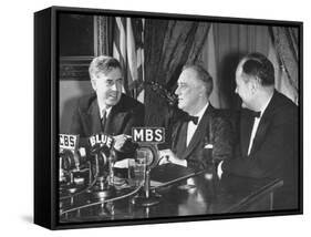 Henry A. Wallace and Claude R. Wickard Lining Up for Farm Broadcast-null-Framed Stretched Canvas