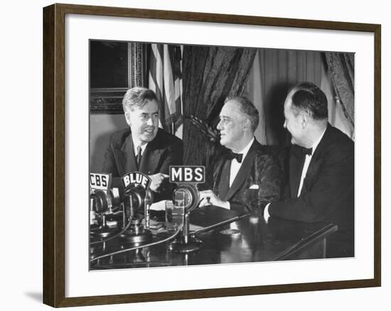 Henry A. Wallace and Claude R. Wickard Lining Up for Farm Broadcast-null-Framed Photographic Print