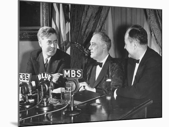 Henry A. Wallace and Claude R. Wickard Lining Up for Farm Broadcast-null-Mounted Photographic Print