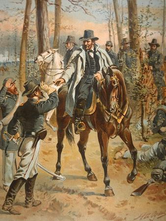 General Grant in the Wilderness Campaign, 5th May 1864 (Colour Litho)