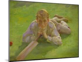 Henry Allen in Cricketing Whites-Henry Scott Tuke-Mounted Giclee Print