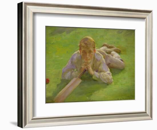 Henry Allen in Cricketing Whites-Henry Scott Tuke-Framed Giclee Print