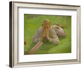 Henry Allen in Cricketing Whites-Henry Scott Tuke-Framed Giclee Print