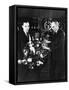 Henry and Edsel Ford with a Ford V8 Engine, C1940s-null-Framed Stretched Canvas