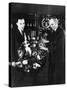 Henry and Edsel Ford with a Ford V8 Engine, C1940s-null-Stretched Canvas